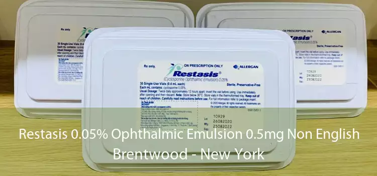 Restasis 0.05% Ophthalmic Emulsion 0.5mg Non English Brentwood - New York