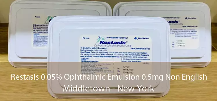 Restasis 0.05% Ophthalmic Emulsion 0.5mg Non English Middletown - New York