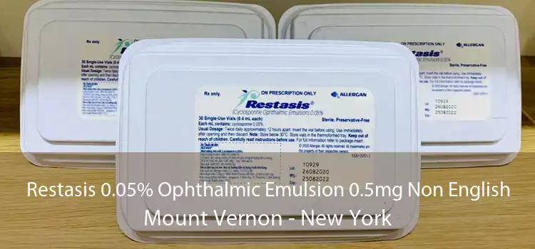 Restasis 0.05% Ophthalmic Emulsion 0.5mg Non English Mount Vernon - New York