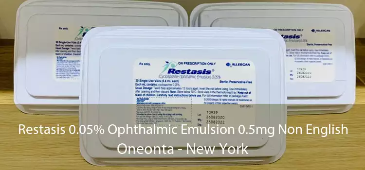 Restasis 0.05% Ophthalmic Emulsion 0.5mg Non English Oneonta - New York