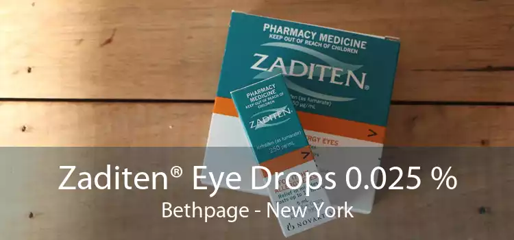 Zaditen® Eye Drops 0.025 % Bethpage - New York